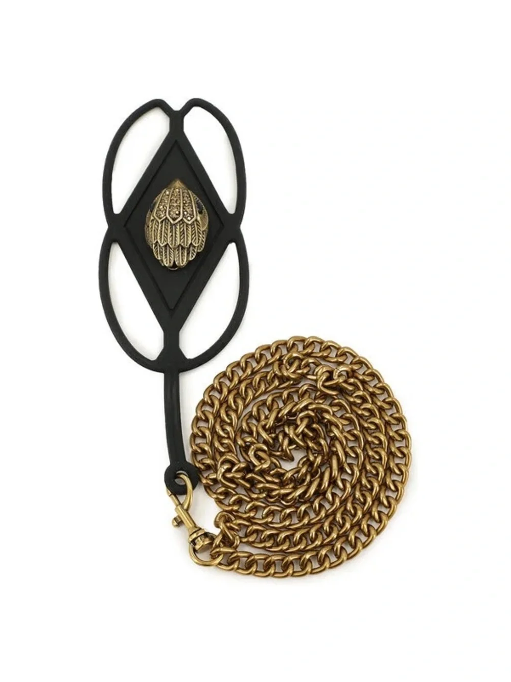 Kurt Geiger Black and Gold Eagle Phone Charm Chain